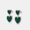 Green Malachite Heart Earrings - White -JWL CH GREMALEAR 60281e5a 00ae 405e bab5 c79f551dc185