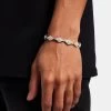 Iced Rhombus Tennis Bracelet - White 10mm