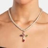 Multi Colour Gem Cross Pendant & 5mm Tennis Chain - Gold -JWL CH MCOLCROSS 534dcfcd f9db 41be ad46 40de3f8e2283