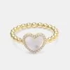 Mother Of Pearl Heart Ring - Gold -JWL CH MPEARLRINGG