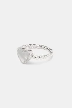 Mother Of Pearl Heart Ring - White -JWL CH MPEARLRINGWG 8b5b7bed bf49 4080 a087 e60203200d84