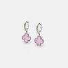 Iced Pink Motif Drop Earrings