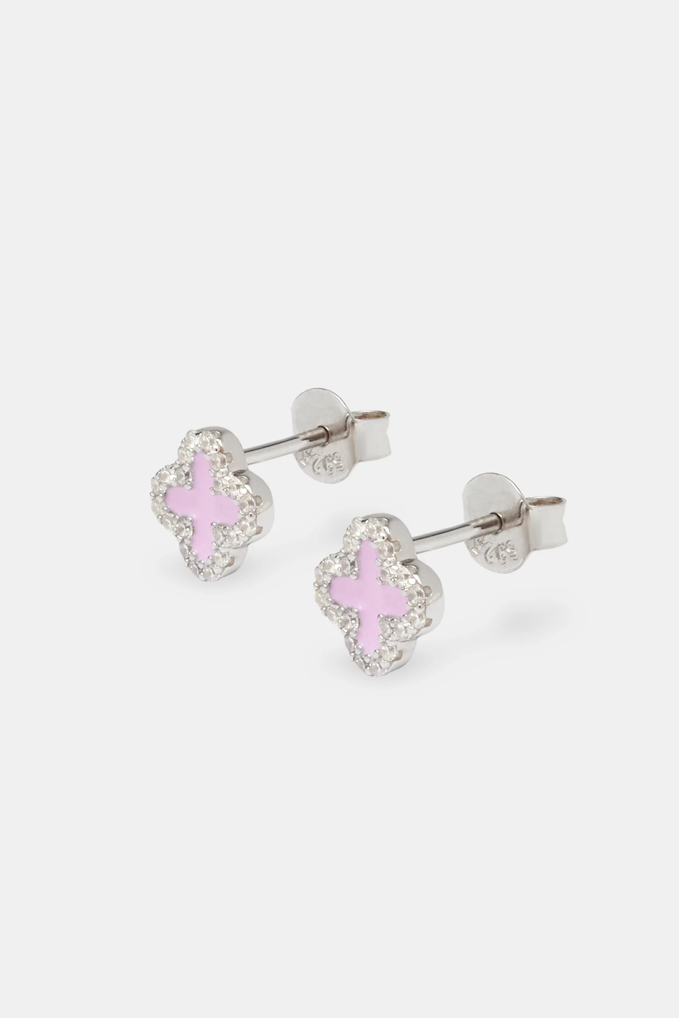 Pink Motif Stud Earrings - 6mm 3 Pink Motif Stud Earrings - 6mm