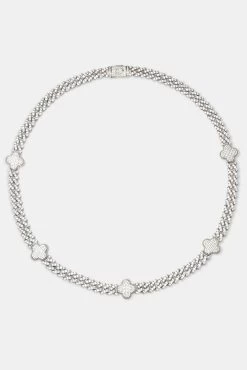 Womens Iced Motif Cuban Chain - White -JWL CH WCLOCUBAN df784c54 2cde 4f9c 9dc4 30152bd3f6bb