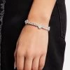 Womens Iced Motif Tennis Bracelet - White 5mm -JWL CH WICCLOVBR