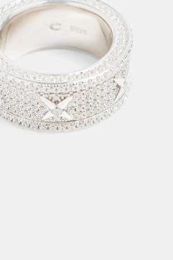 10mm 925 Iced Pave CZ Star Ring -JWL CP 10MM 925IPCZSR 101