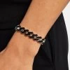 14mm Stainless Steel Black Enamel Prong Cuban Bracelet -JWL CP 14MM SS BEPCB