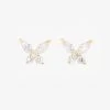Iced Butterfly Earrings - Gold