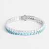 Double Row Iced Blue Tennis Bracelet