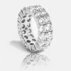 Double Row Iced Ring -JWL DoubleRowDiamondRing silver
