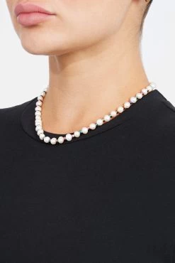 Oil Slick Bead & Freshwater Pearl Necklace -JWL FPN OSB3