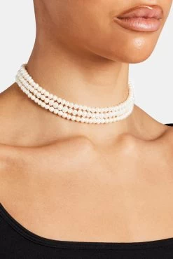 Freshwater Small Pearl Triple Layer Choker -JWL FWPTLCH 1