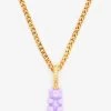 Lilac Gummy Bear Necklace - Gold