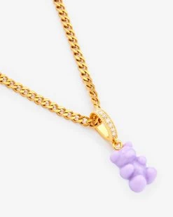 Lilac Gummy Bear Necklace - Gold -JWL GBPN LG18 2 3