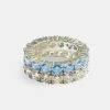Iced Blue CZ Double Row Tennis Ring -JWL IBLCZDRTR 9 3633