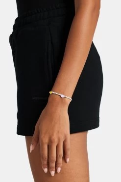 Iced CZ And Enamel Heart Tennis Bracelet -JWL ICZ EHTB 6 0428