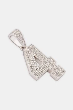 Iced 4 Number Pendant -JWL ICZ4P WG B