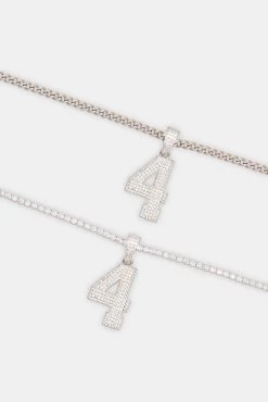 Iced 4 Number Pendant -JWL ICZ4P WG C