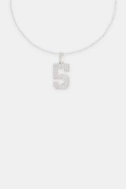 Iced 5 Number Pendant -JWL ICZ5P WG 201 af53d6b7 0971 46b5 a16b 58b0a549433a