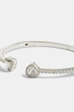 Iced CZ Heart Bangle -JWL ICZHB 7 3502