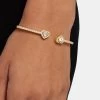 Gold Plated Iced CZ Heart Bangle -JWL ICZHB G7