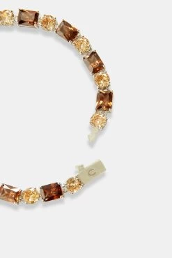 Iced CZ Chocolate Multi Shape Tennis Bracelet -JWL ICZPMSTB 8 CC3558