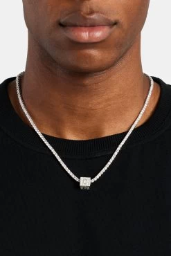 Iced C Letter Block Pendant 9 Iced C Letter Block Pendant -JWL ILBP C WG3MM