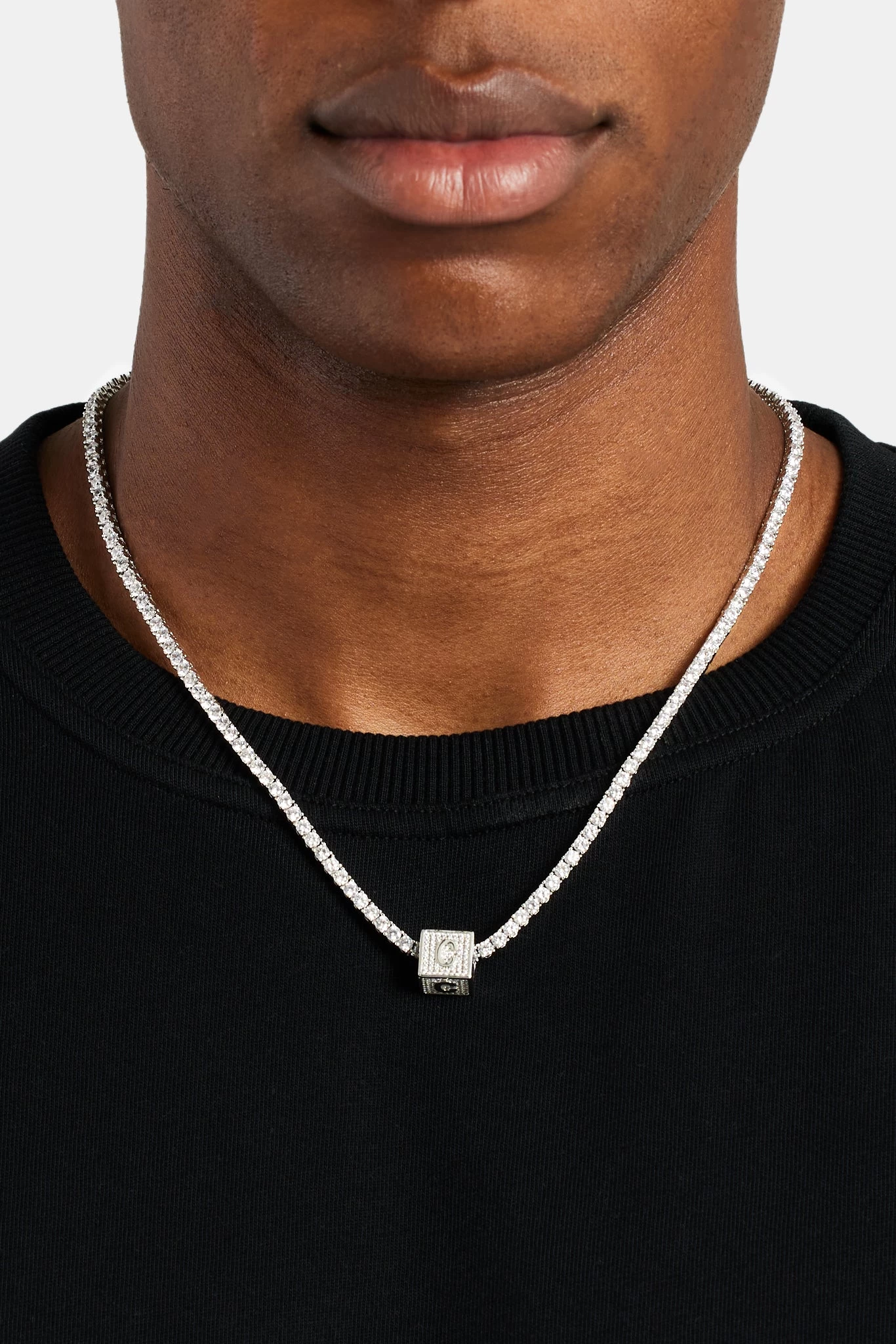 Iced C Letter Block Pendant 5 Iced C Letter Block Pendant - Image 3