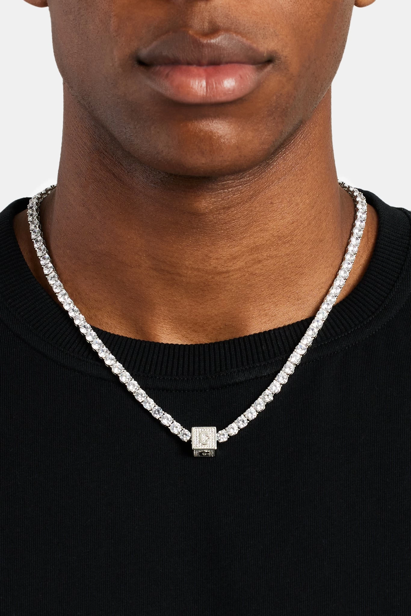 Iced C Letter Block Pendant 6 Iced C Letter Block Pendant - Image 4