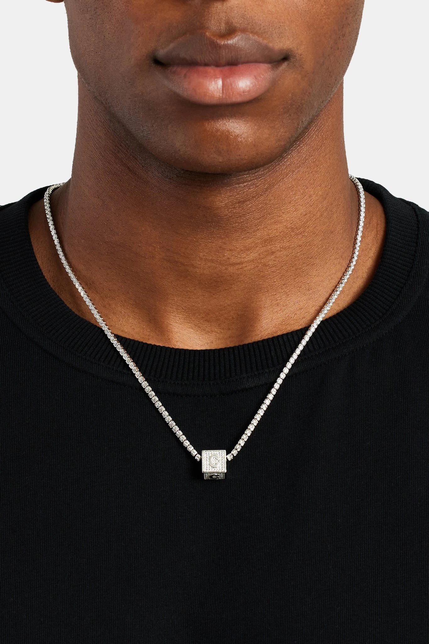 Iced C Letter Block Pendant 3 Iced C Letter Block Pendant