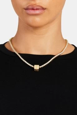 Gold Plated Iced D Letter Block Pendant 9 Gold Plated Iced D Letter Block Pendant -JWL ILBP D G3MMMICRO