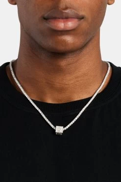 Iced D Letter Block Pendant 9 Iced D Letter Block Pendant -JWL ILBP D WG3MM