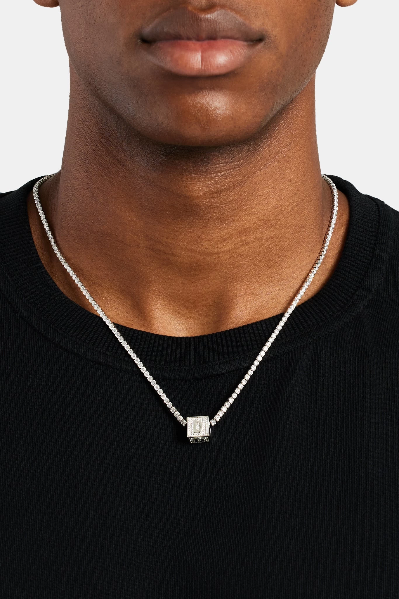 Iced D Letter Block Pendant 3 Iced D Letter Block Pendant