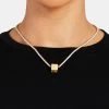 Gold Plated Iced E Letter Block Pendant 2 Gold Plated Iced E Letter Block Pendant -JWL ILBP E G2.5MMMICRO