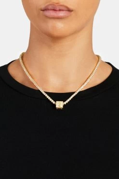 Gold Plated Iced G Letter Block Pendant -JWL ILBP G G3MM 3