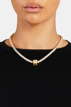 Gold Plated Iced H Letter Block Pendant -JWL ILBP H G5MM