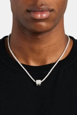 Iced I Letter Block Pendant -JWL ILBP I WG3MM