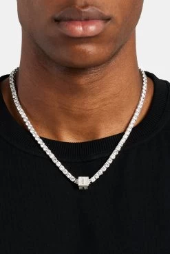 Iced I Letter Block Pendant -JWL ILBP I WG5MM