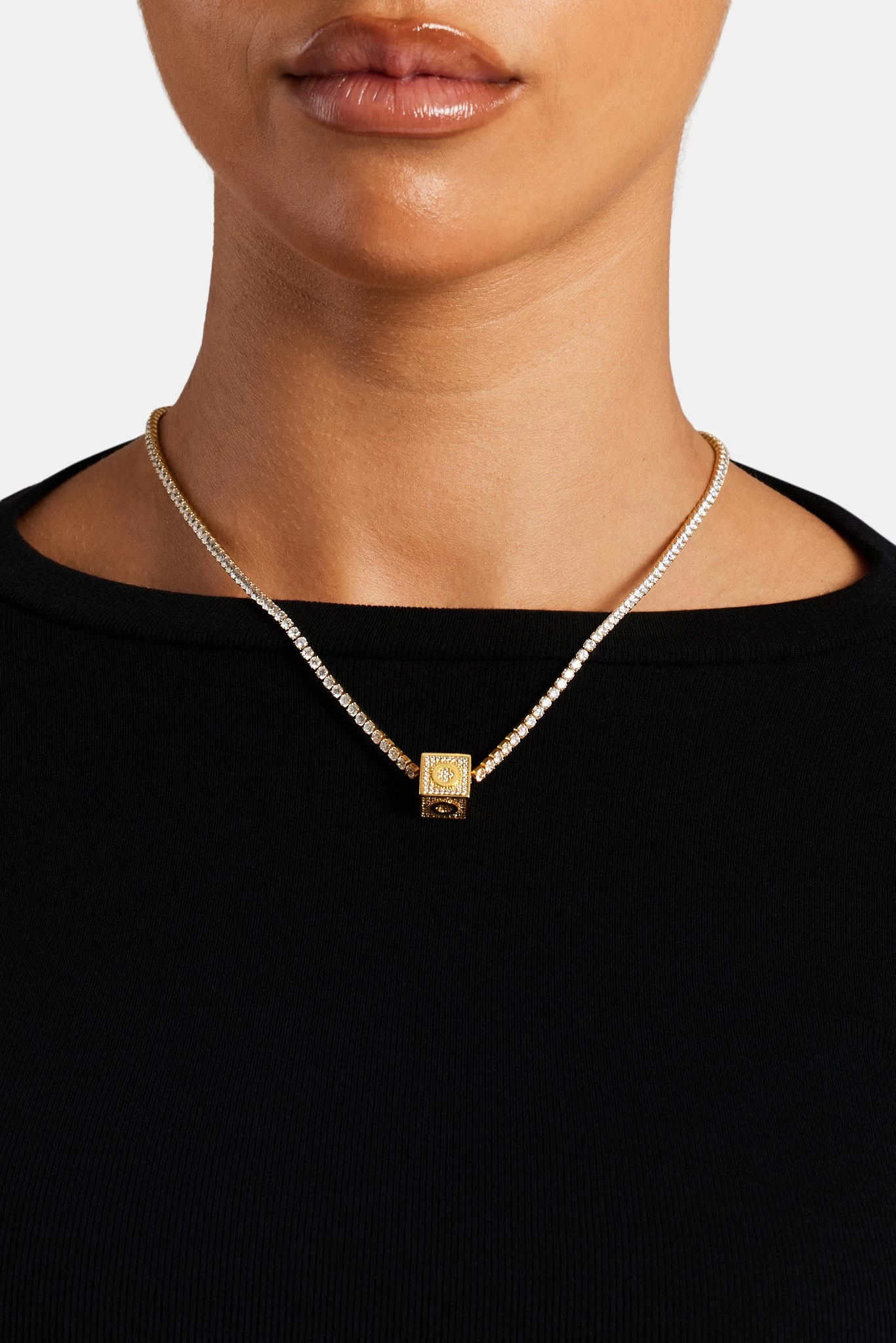 Gold Plated Iced O Letter Block Pendant 3 Gold Plated Iced O Letter Block Pendant