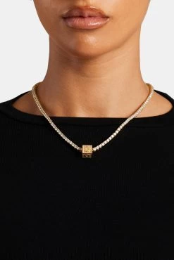 Gold Plated Iced O Letter Block Pendant 9 Gold Plated Iced O Letter Block Pendant -JWL ILBP O G3MM