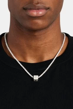 Iced P Letter Block Pendant 9 Iced P Letter Block Pendant -JWL ILBP P WG3MM