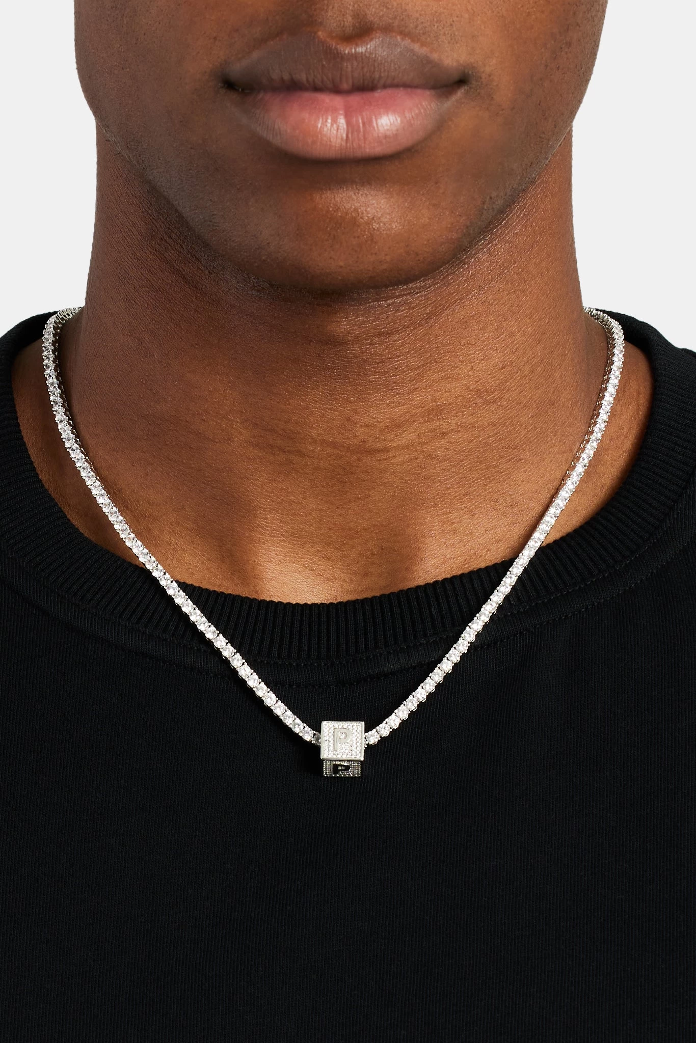 Iced P Letter Block Pendant 5 Iced P Letter Block Pendant - Image 3