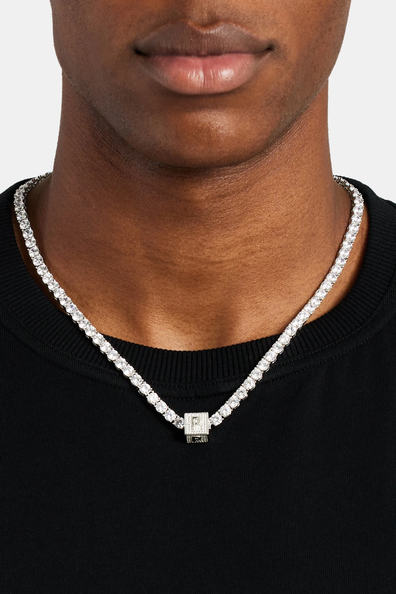 Iced P Letter Block Pendant 6 Iced P Letter Block Pendant - Image 4