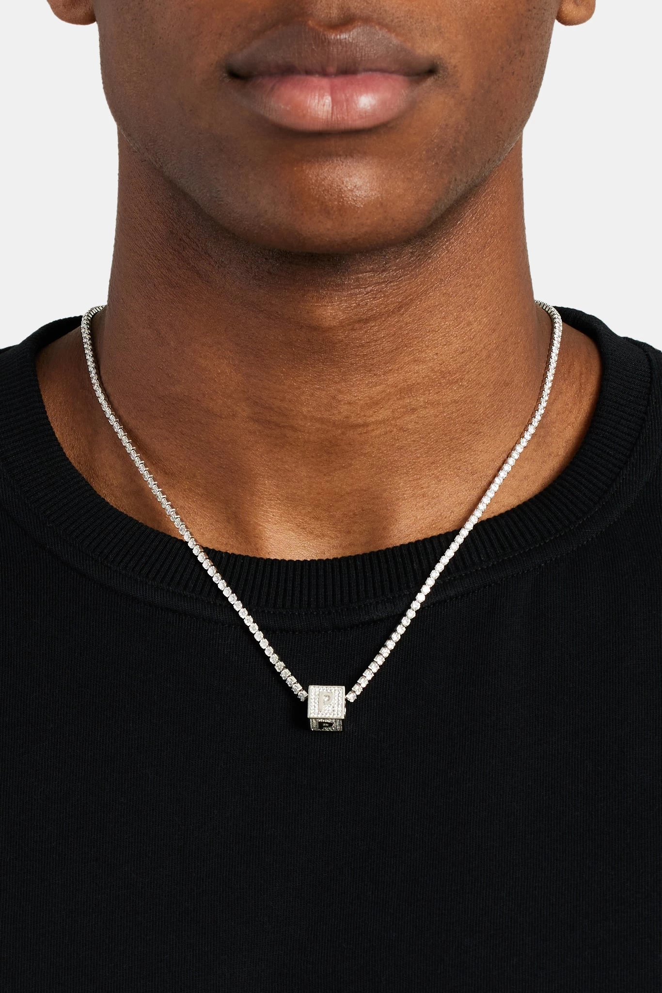 Iced P Letter Block Pendant 3 Iced P Letter Block Pendant