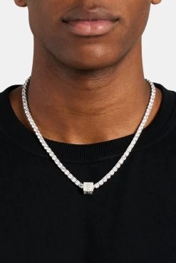 Iced S Letter Block Pendant -JWL ILBP S WG5MM