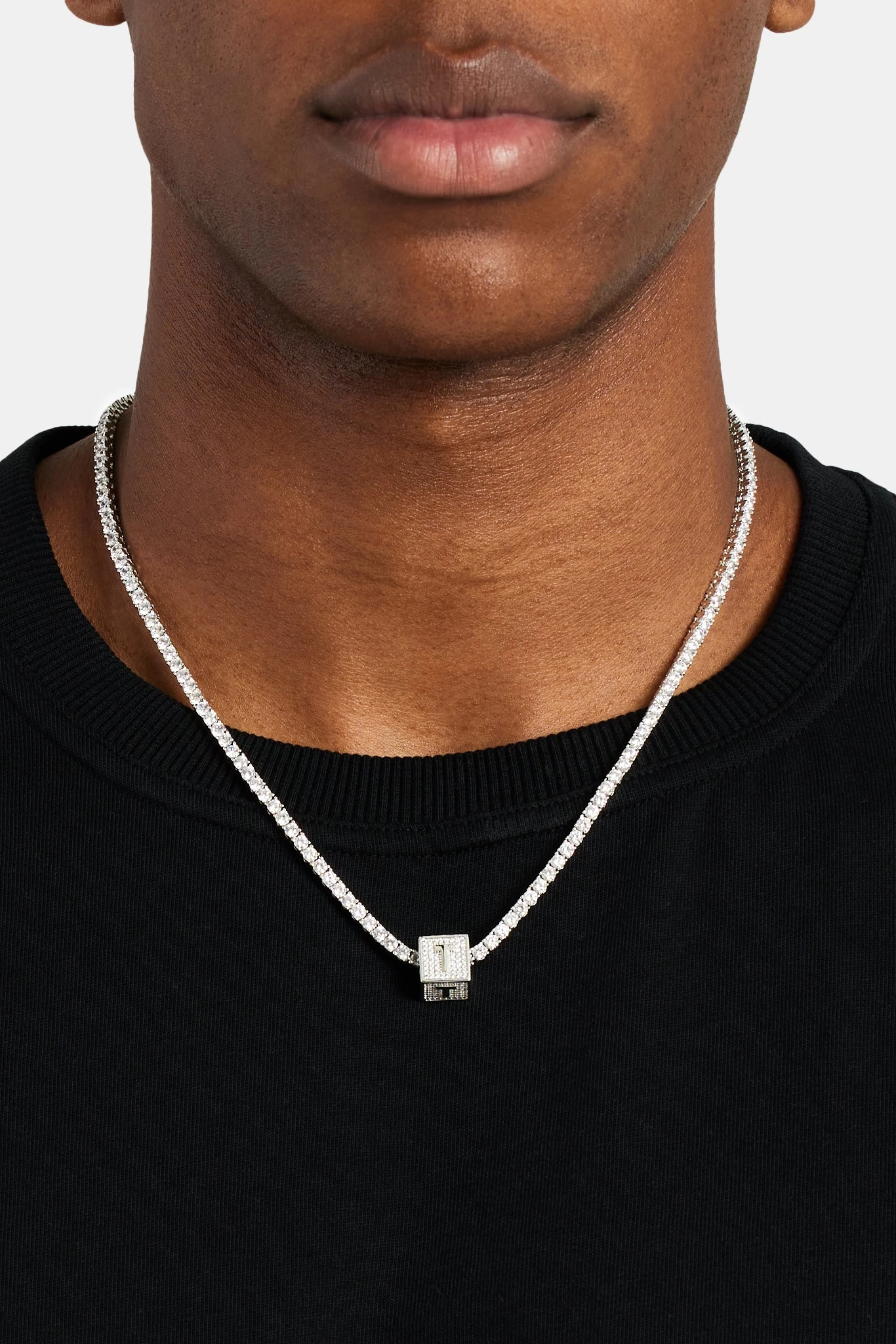 Iced T Letter Block Pendant 5 Iced T Letter Block Pendant - Image 3