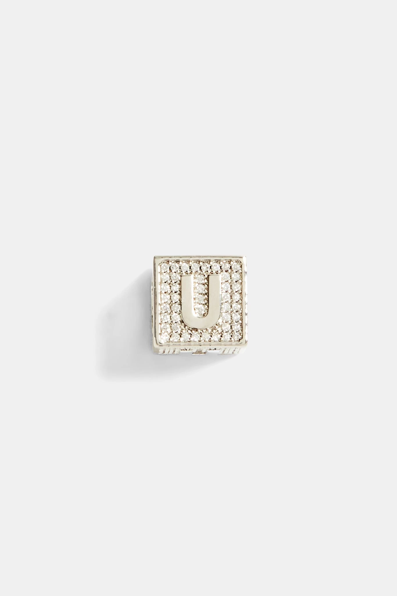 Iced U Letter Block Pendant 4 Iced U Letter Block Pendant - Image 2