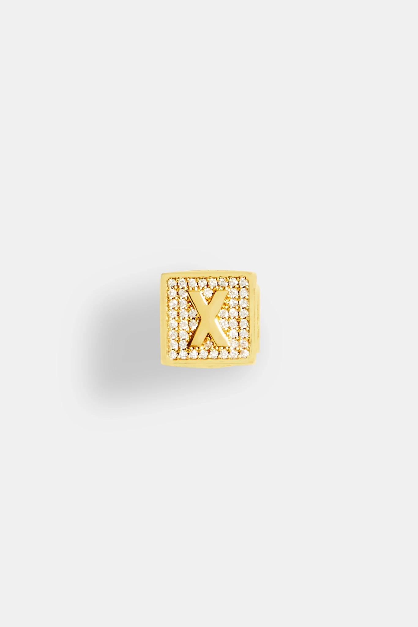 Gold Plated Iced X Letter Block Pendant 4 Gold Plated Iced X Letter Block Pendant - Image 2