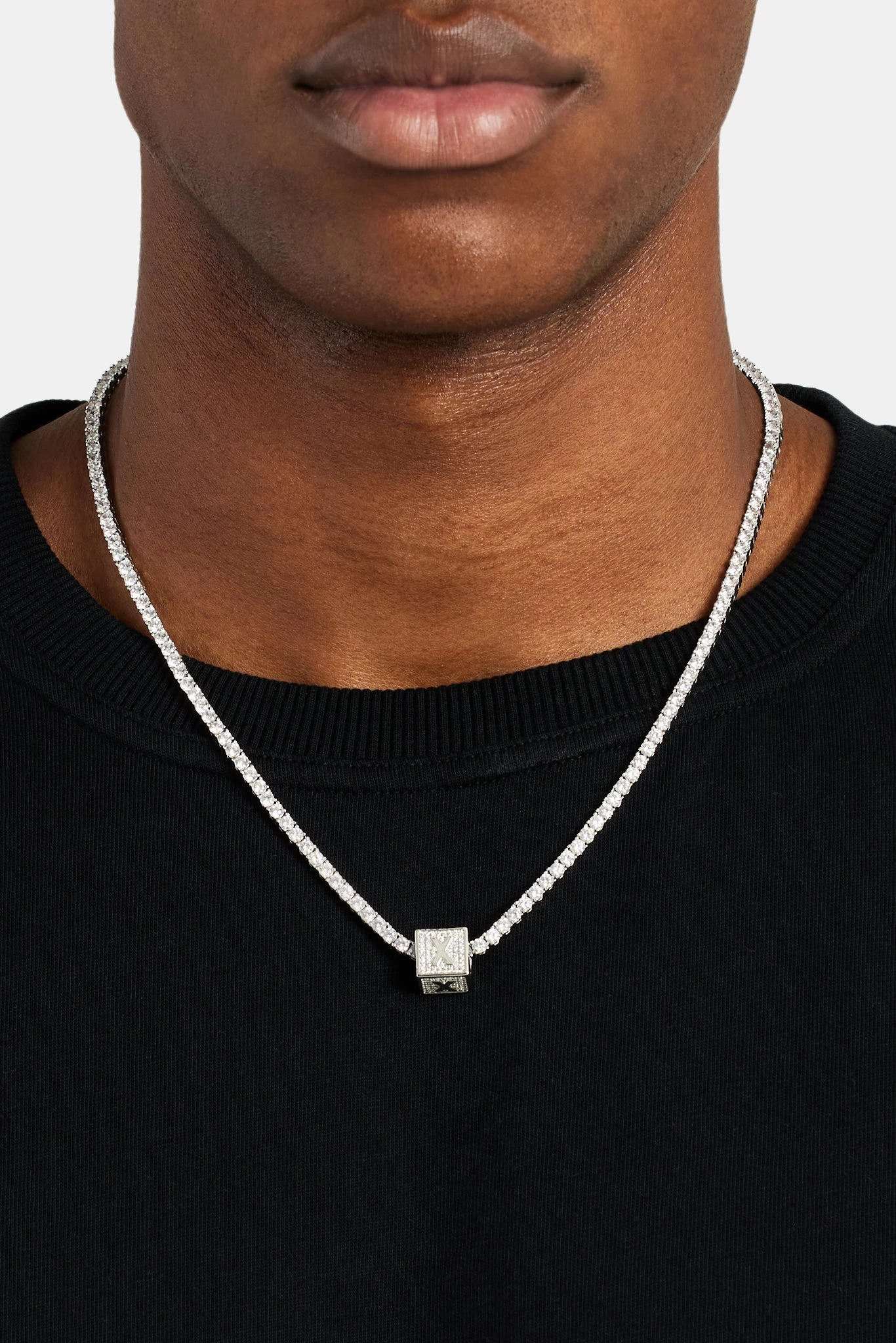 Iced X Letter Block Pendant 5 Iced X Letter Block Pendant - Image 3