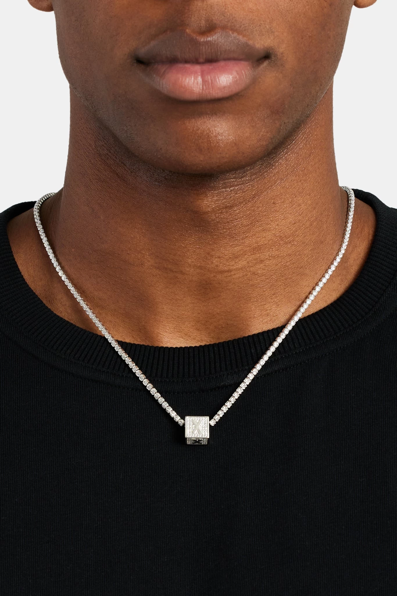 Iced X Letter Block Pendant 3 Iced X Letter Block Pendant